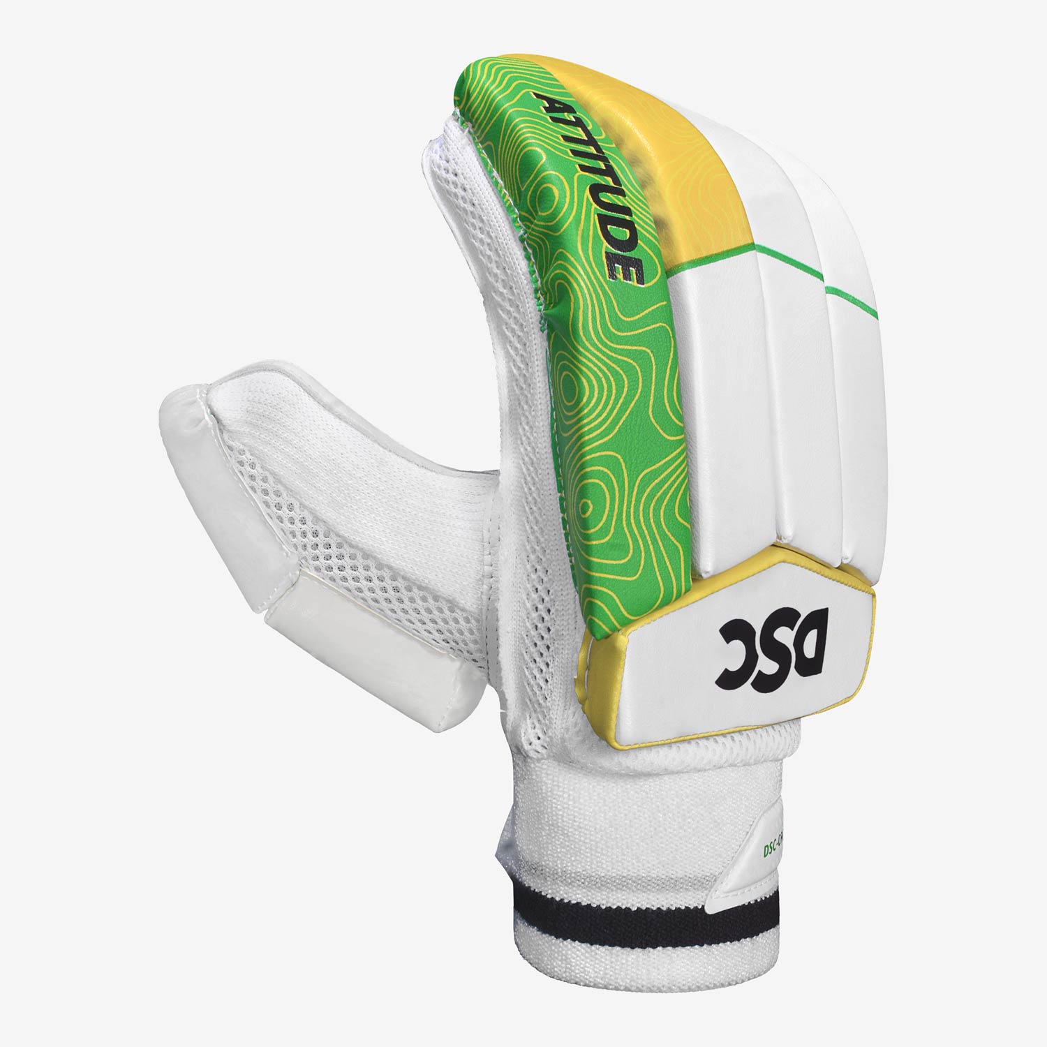 Attitude Batting Gloves (Green/Yellow) - Boys