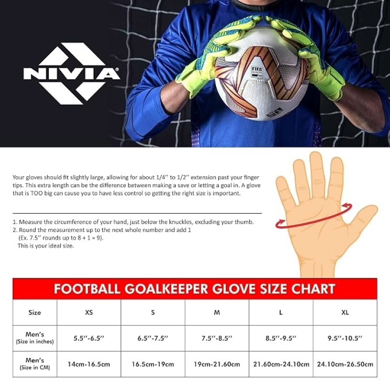 NIVIA FINGER SAVIOUR GOALKEEPER GLOVES - SportsNext Store photo 6